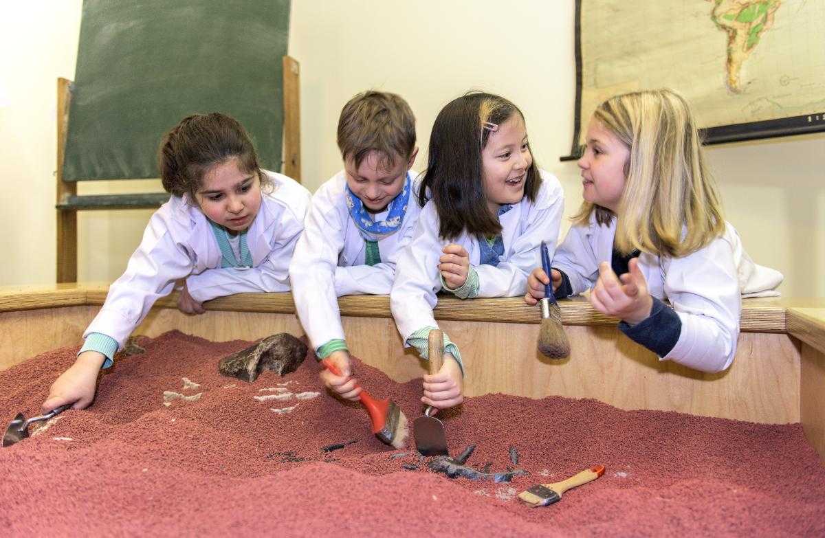 Children celebrating a birthday party at the museum