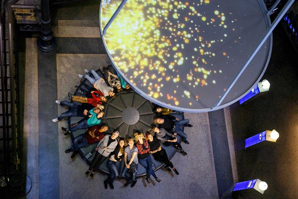 Group of visitors in the exhibition area